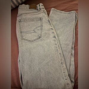 American Eagle Outfitters Light Gray Straight Leg Jeans